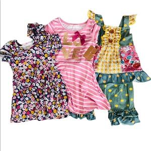New! Bundle of New Floral A-Line Dress & Shorts & 2 A-Line Dresses 2T
